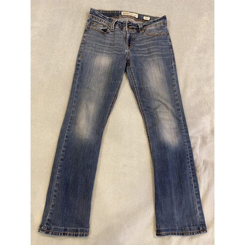 BKE Payton Buckle Blue Jeans Distressed Pants Womens Size 29L‎ 29x31